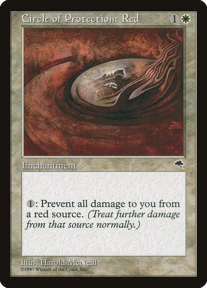 1997 Tempest Circle of Protection: Red common #11 common card image