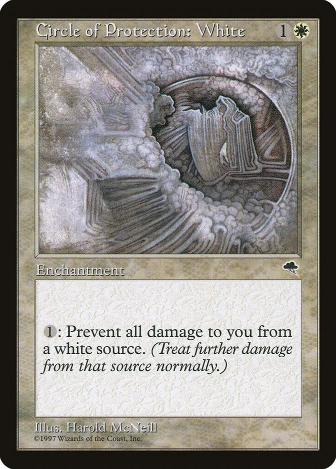 1997 Tempest Circle of Protection: White common #13 common card image