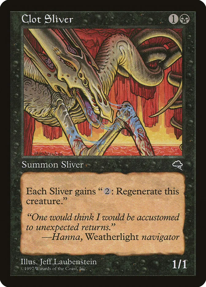 1997 Tempest Clot Sliver common #112 common card image