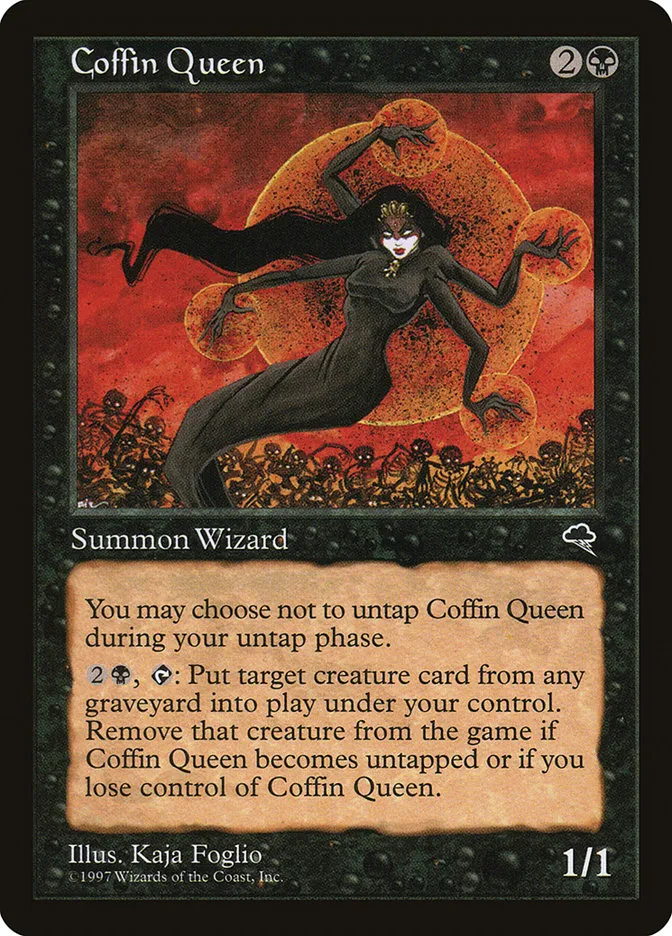 1997 Tempest Coffin Queen rare #114 rare card image