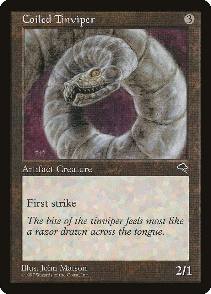 1997 Tempest Coiled Tinviper common #279 common card image