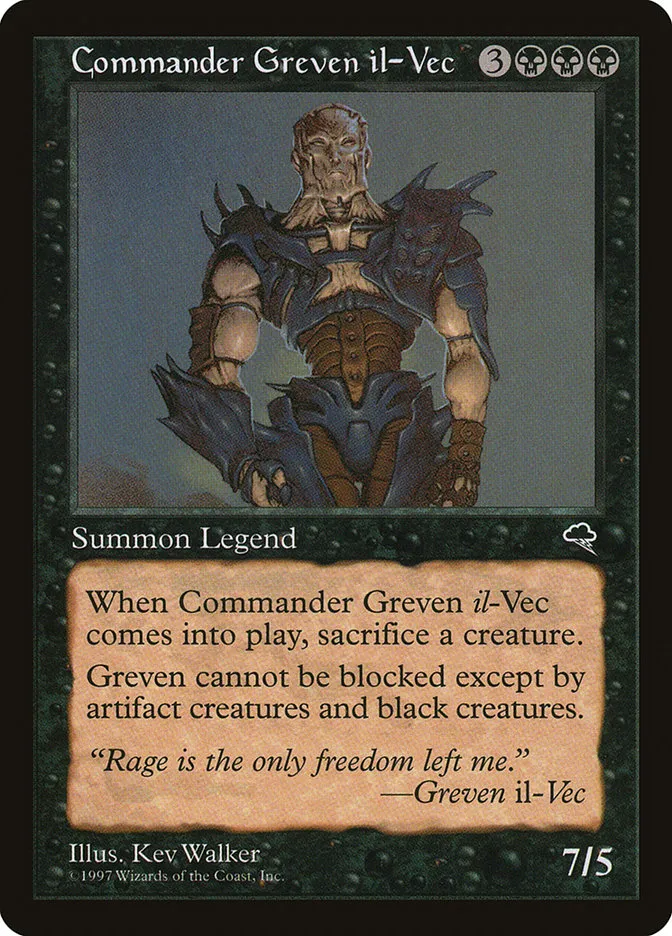 1997 Tempest Commander Greven il-Vec rare #115 rare card image