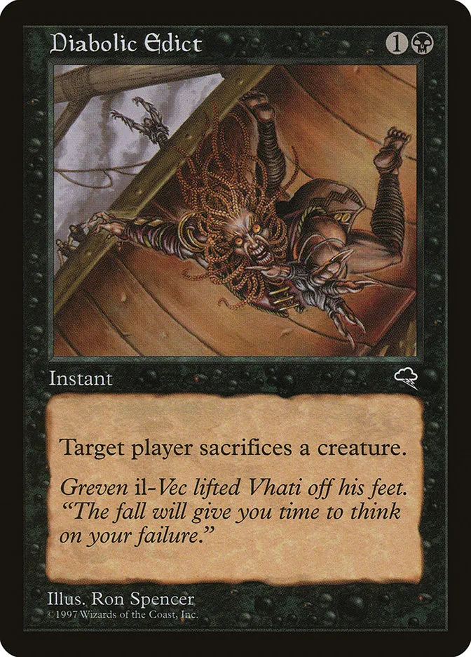 1997 Tempest Diabolic Edict common #128 common card image