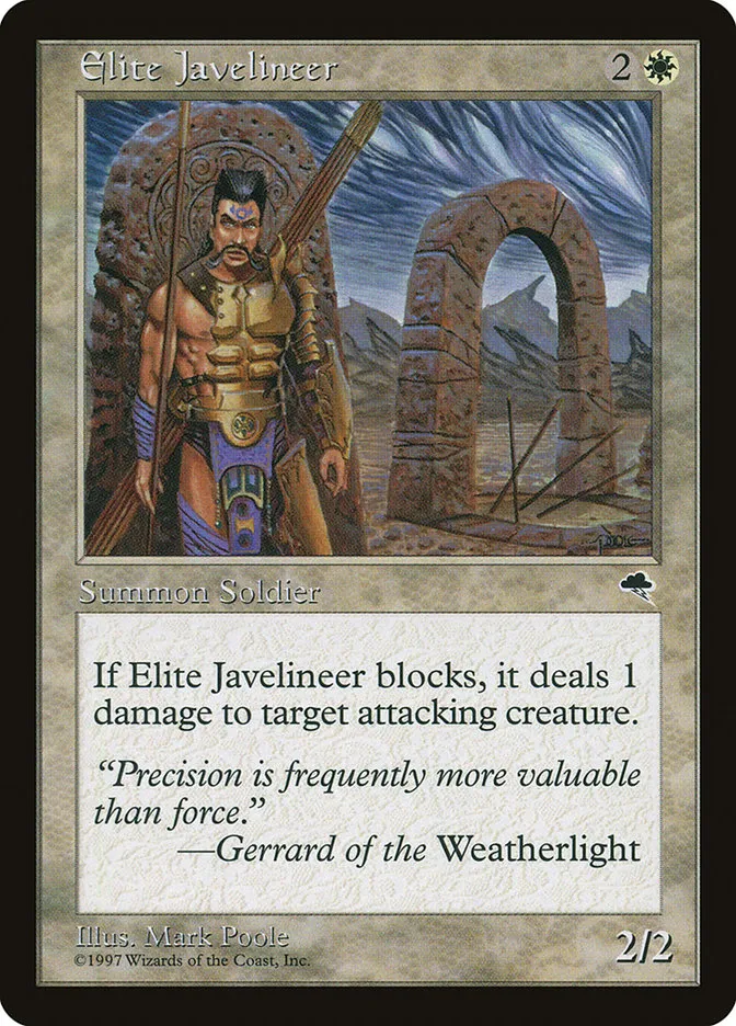 1997 Tempest Elite Javelineer #17 common card image