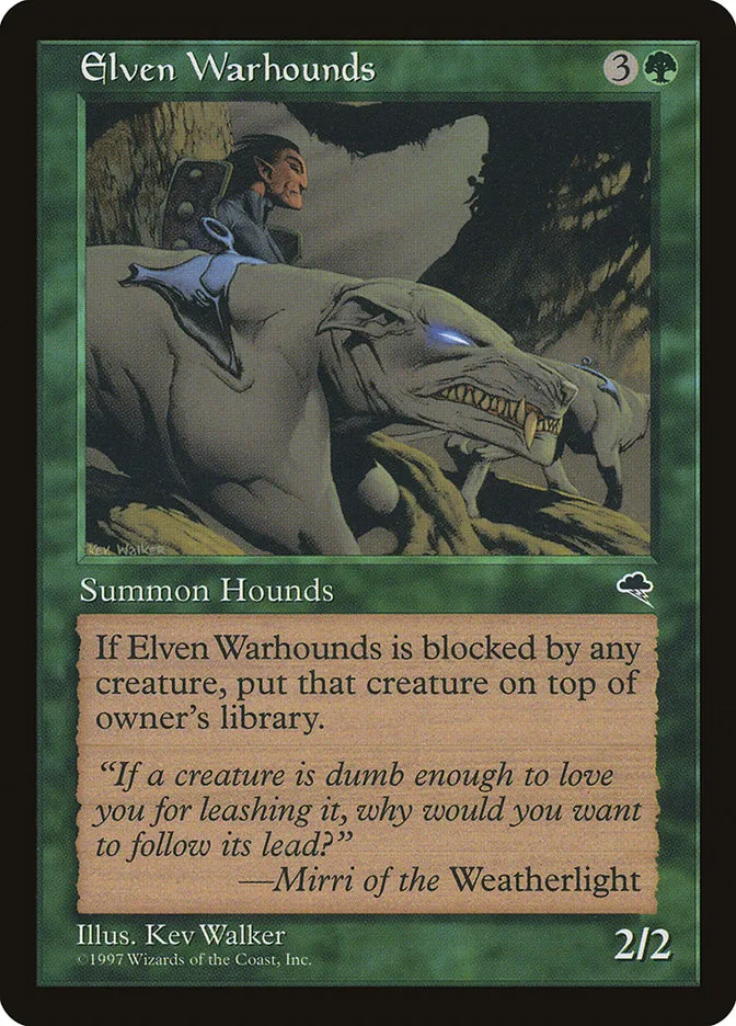 1997 Tempest Elven Warhounds #225 rare card image