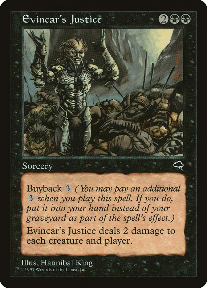 1997 Tempest Evincar's Justice common #134 common card image