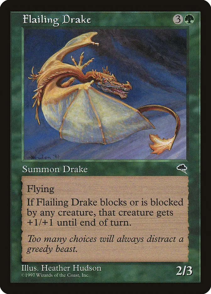 1997 Tempest Flailing Drake uncommon #227 uncommon card image