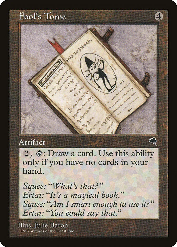 1997 Tempest Fool's Tome rare #289 rare card image