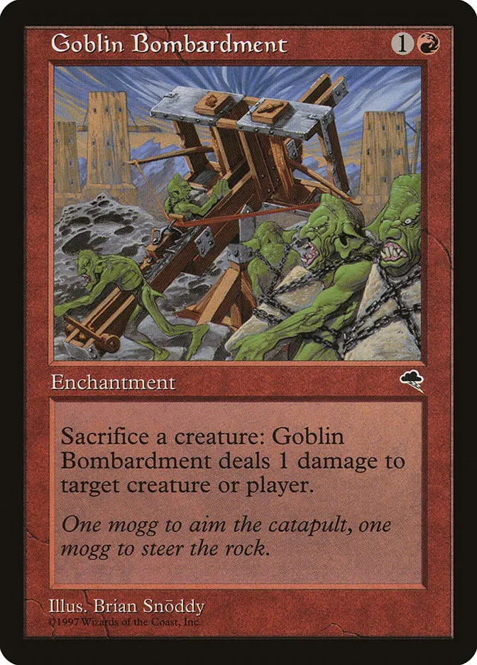 1997 Tempest Goblin Bombardment uncommon #179 uncommon card image