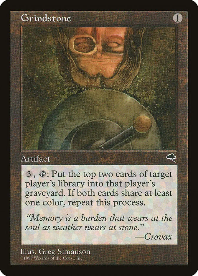 1997 Tempest Grindstone rare #290 rare card image