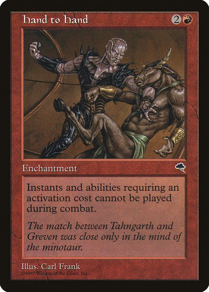 1997 Tempest Hand to Hand rare #180 rare card image