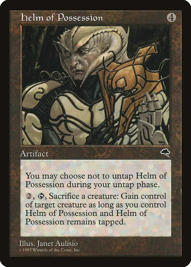 1997 Tempest Helm of Possession rare #291 rare card image