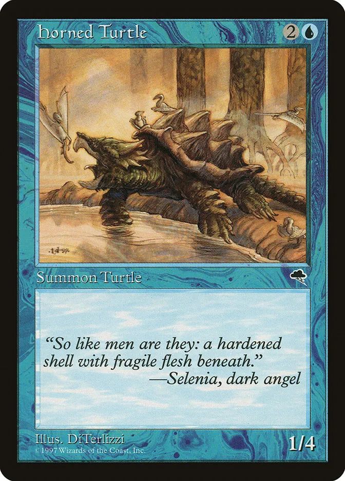 1997 Tempest Horned Turtle common #67 common card image
