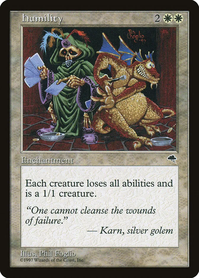 1997 Tempest Humility rare #24 rare card image