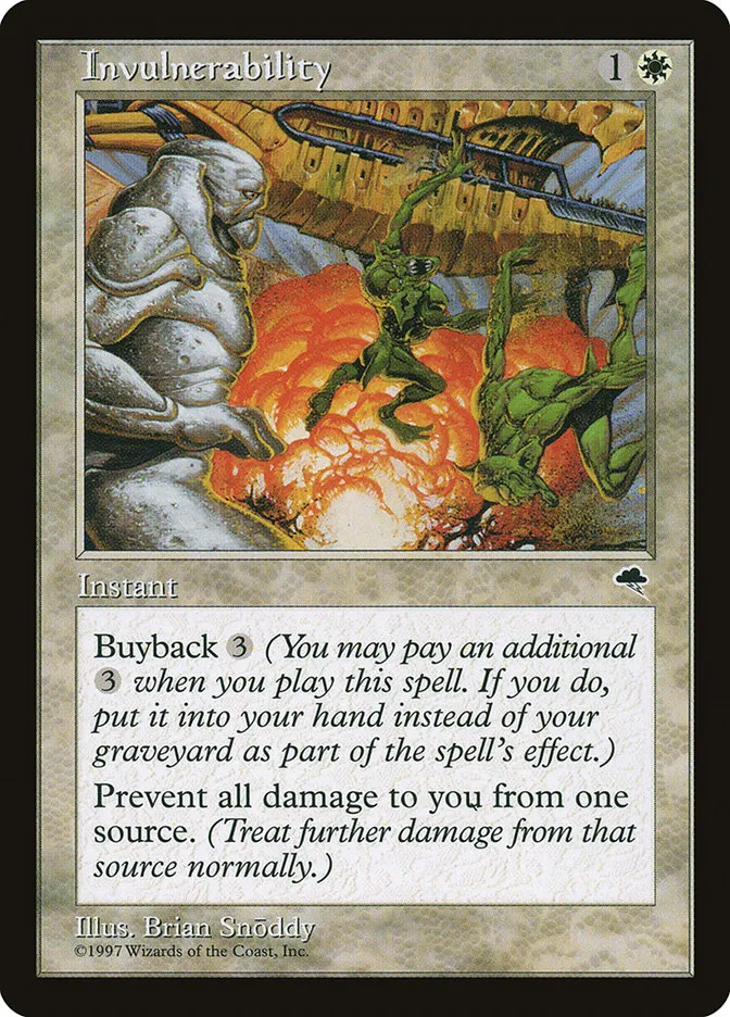 1997 Tempest Invulnerability uncommon #25 uncommon card image