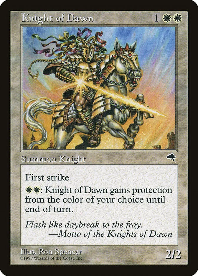 1997 Tempest Knight of Dawn uncommon #26 uncommon card image