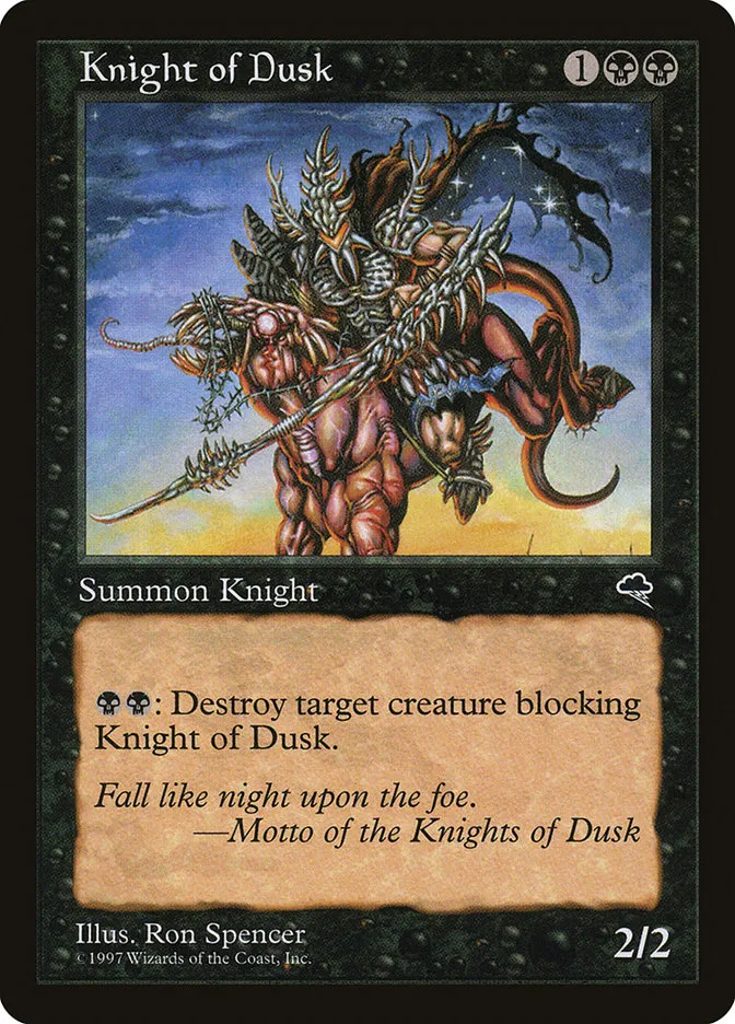 1997 Tempest Knight of Dusk uncommon #140 uncommon card image