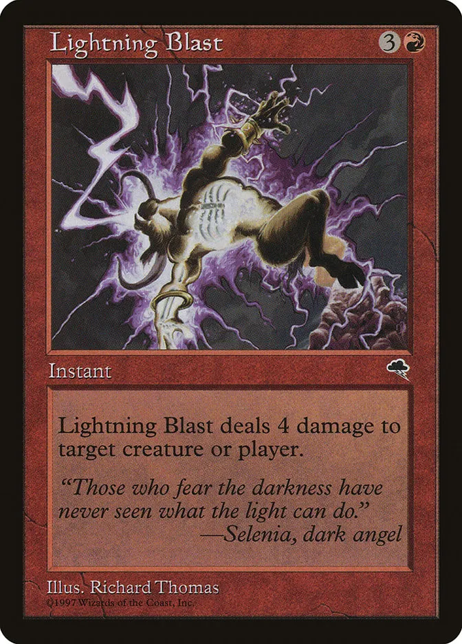 1997 Tempest Lightning Blast common #185 common card image