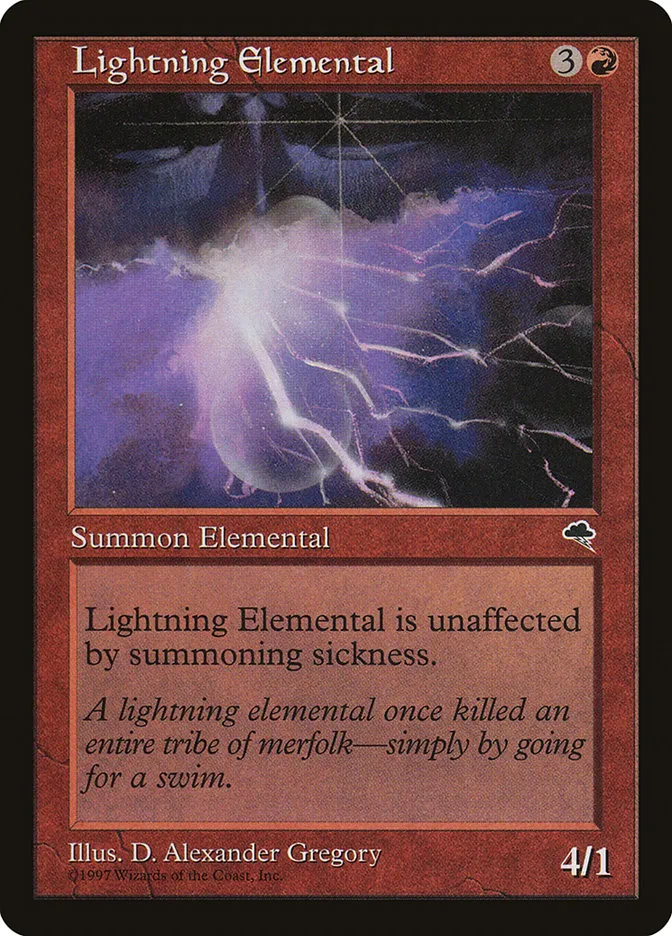 1997 Tempest Lightning Elemental common #186 common card image