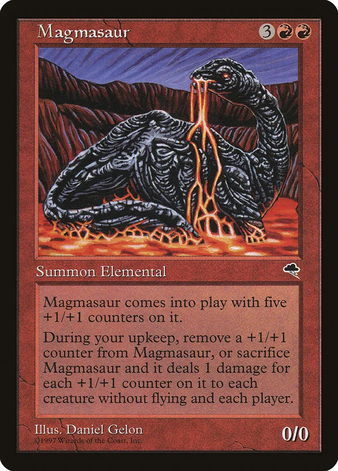 1997 Tempest Magmasaur rare #188 rare card image