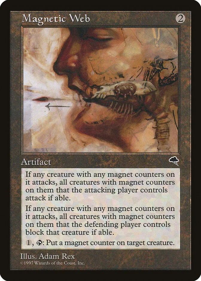 1997 Tempest Magnetic Web rare #295 rare card image