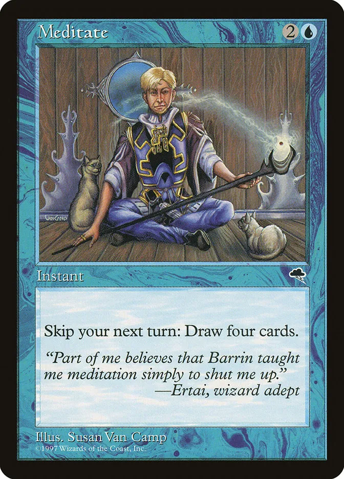 1997 Tempest Meditate rare #76 rare card image