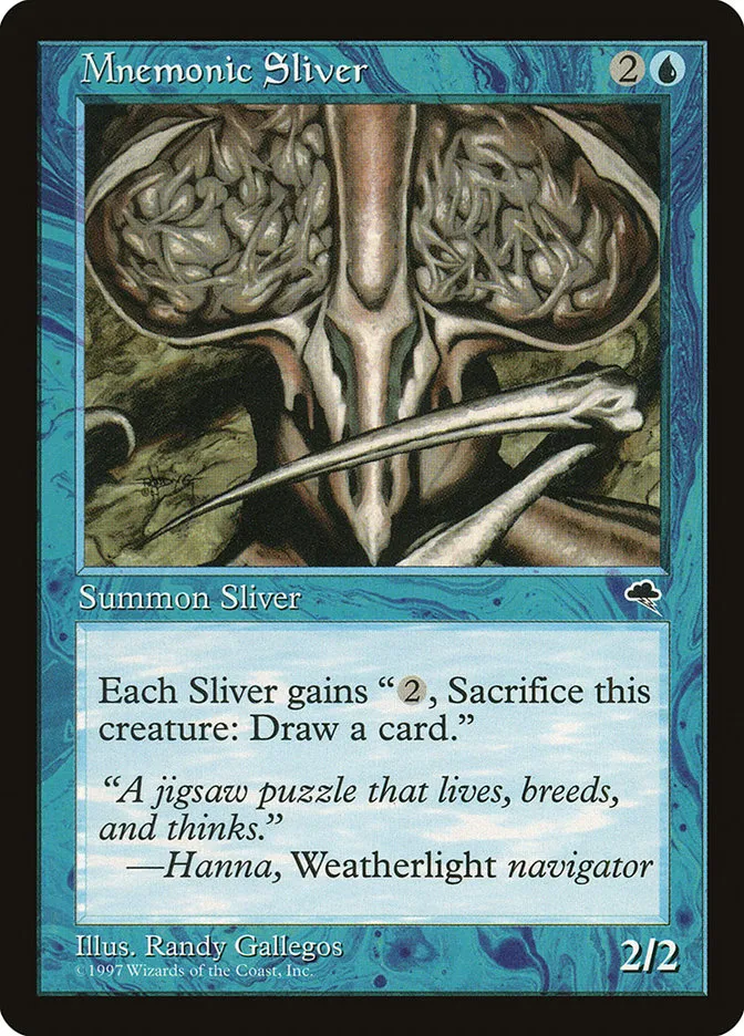 1997 Tempest Mnemonic Sliver uncommon #77 uncommon card image