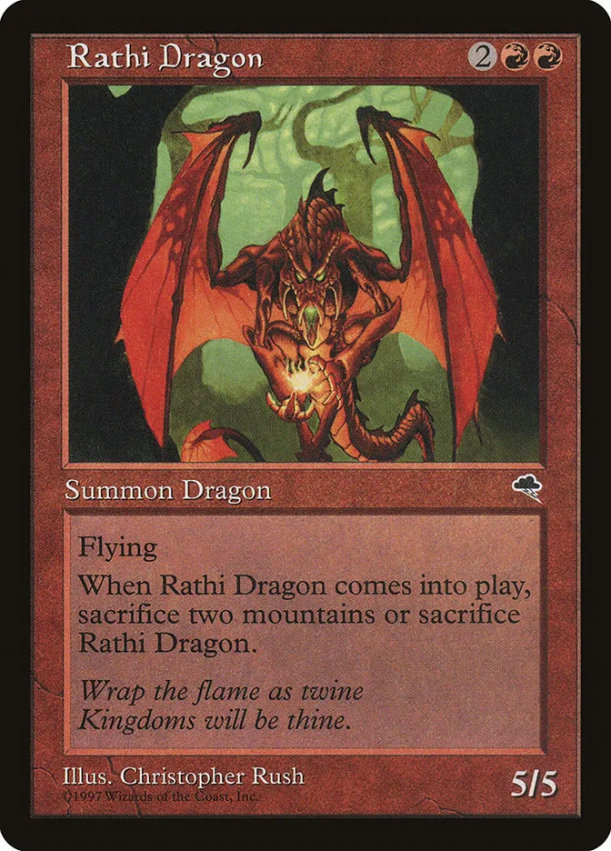 1997 Tempest Rathi Dragon #196 rare card image