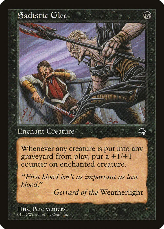 1997 Tempest Sadistic Glee common #153 common card image