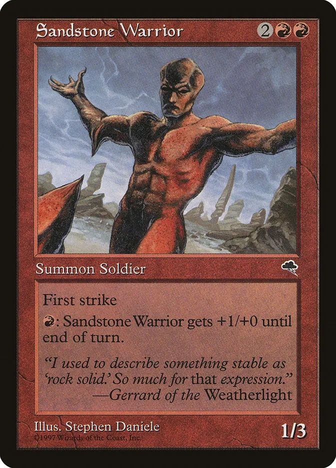 1997 Tempest Sandstone Warrior common #199 common card image
