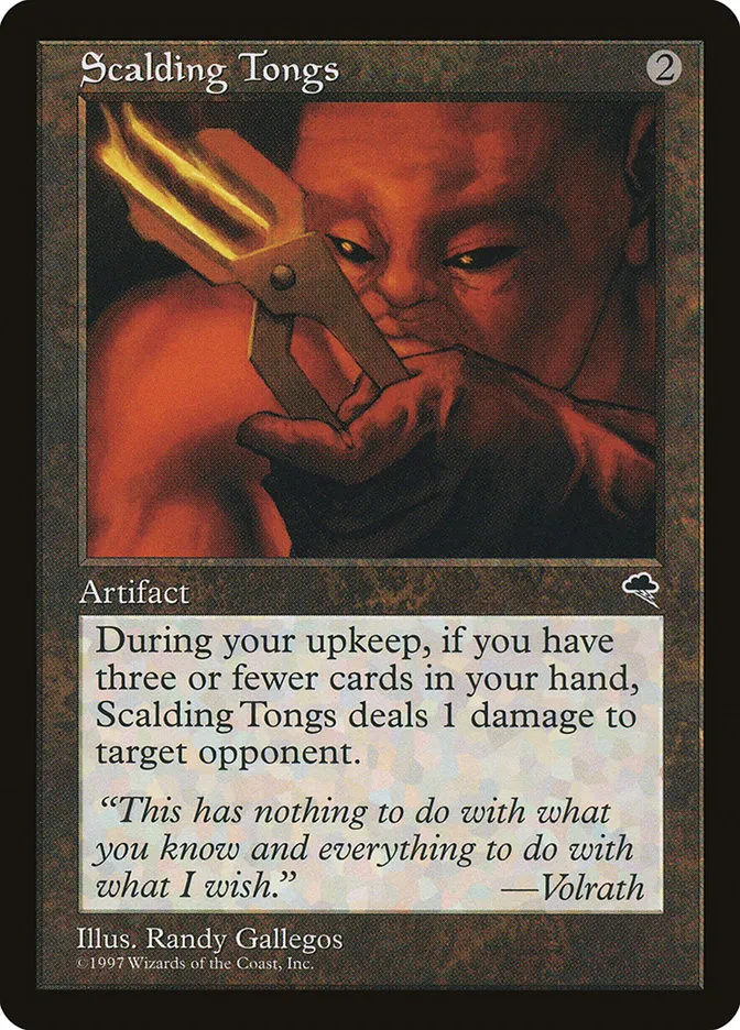 1997 Tempest Scalding Tongs rare #307 rare card image