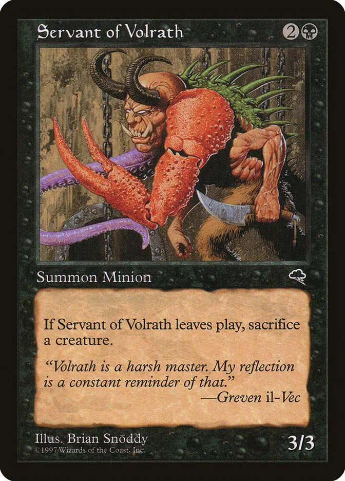 1997 Tempest Servant of Volrath common #156 common card image