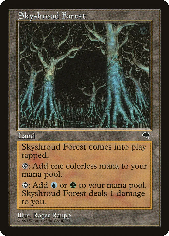 1997 Tempest Skyshroud Forest rare #326 rare card image