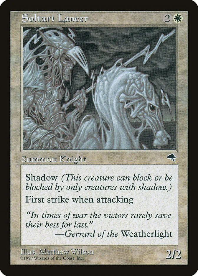 1997 Tempest Soltari Lancer common #44 common card image