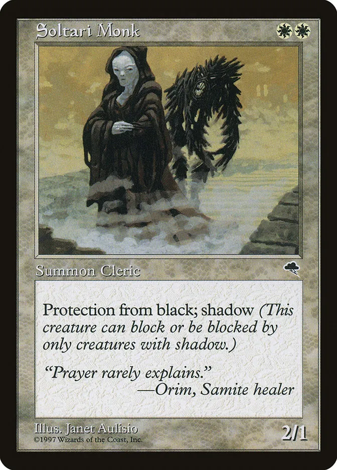 1997 Tempest Soltari Monk uncommon #45 uncommon card image