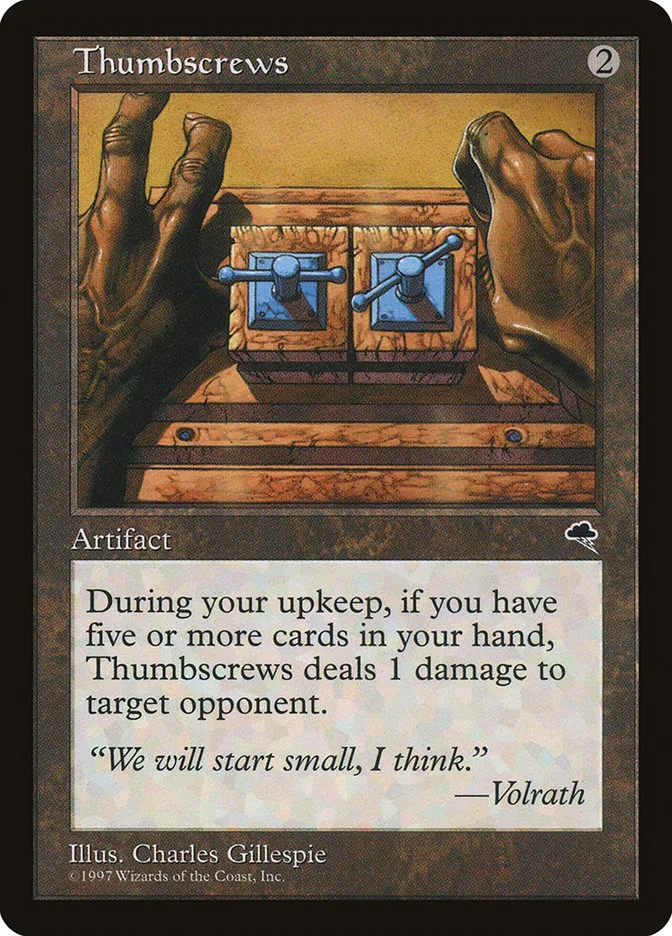 1997 Tempest Thumbscrews rare #312 rare card image