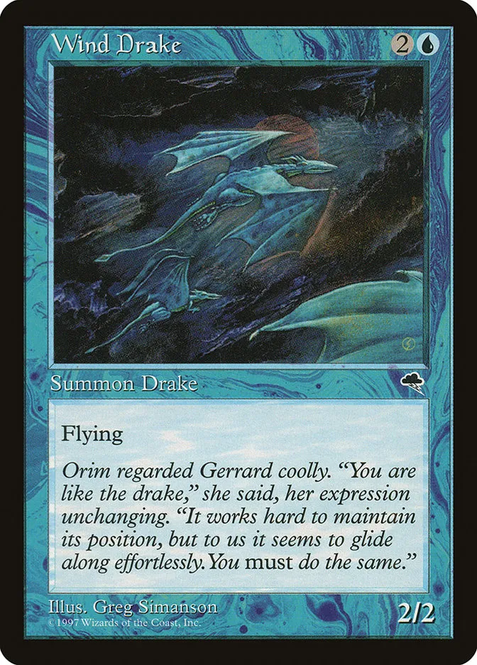 1997 Tempest Wind Drake common #105 common card image
