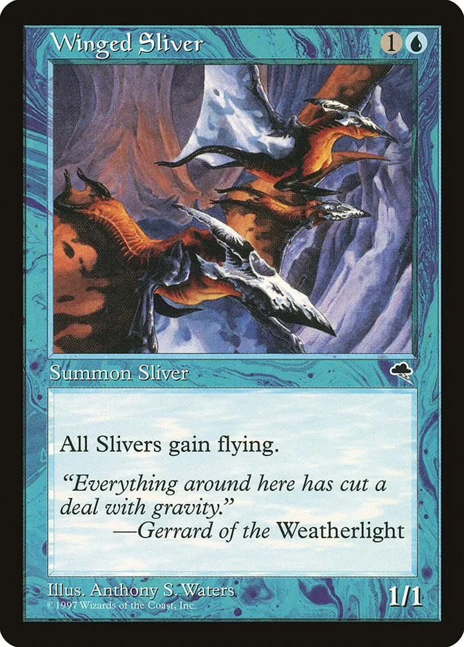 1997 Tempest Winged Sliver common #106 common card image