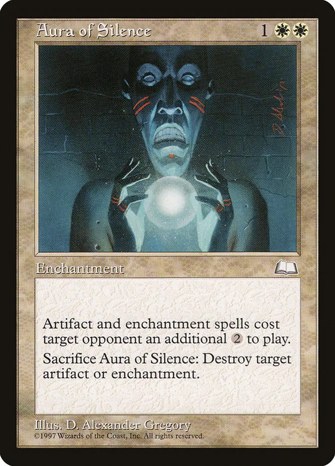 1997 Weatherlight Aura of Silence uncommon #7 uncommon card image