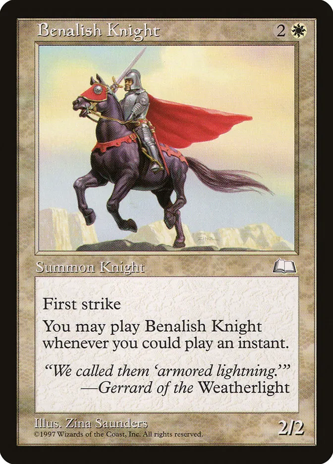 1997 Weatherlight Benalish Knight common #9 common card image