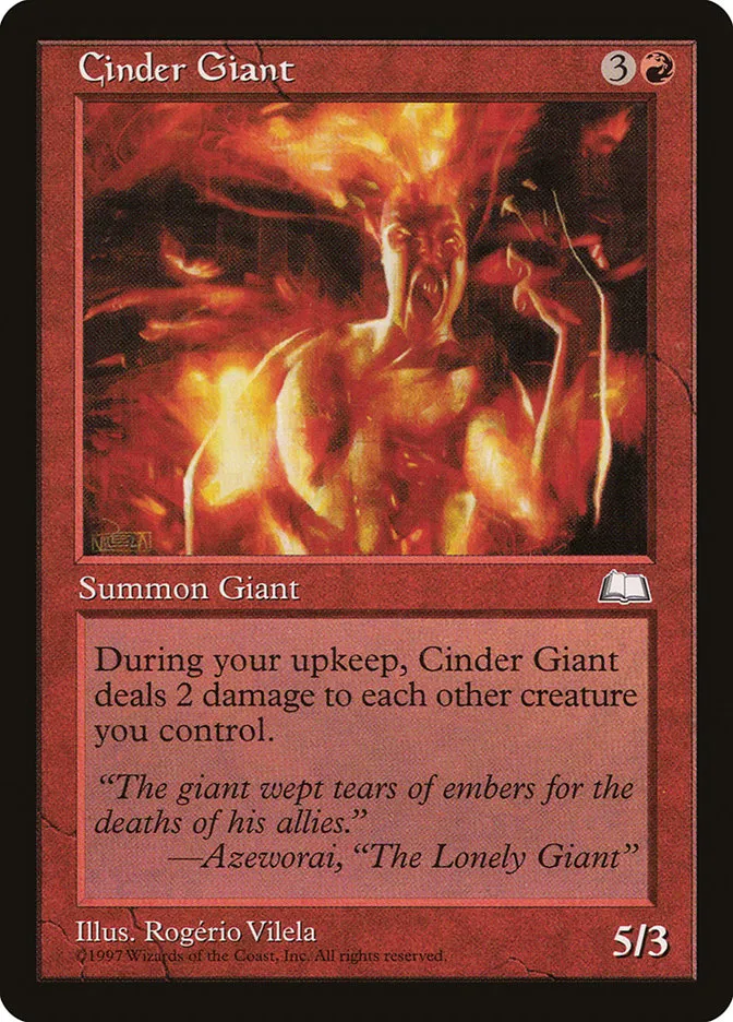 1997 Weatherlight Cinder Giant #93 uncommon card image