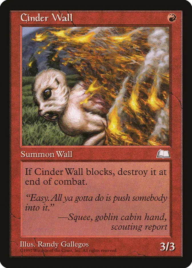 1997 Weatherlight Cinder Wall common #94 common card image