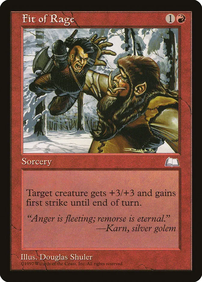 1997 Weatherlight Fit of Rage common #102 common card image
