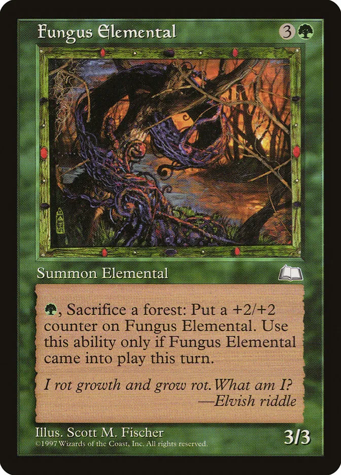 1997 Weatherlight Fungus Elemental #128 rare card image