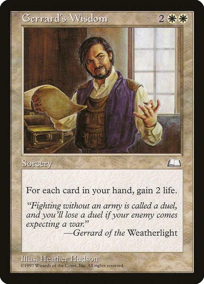 1997 Weatherlight Gerrard's Wisdom #15 uncommon card image