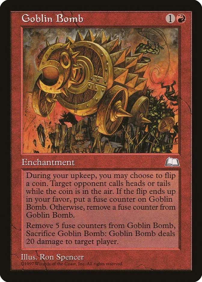 1997 Weatherlight Goblin Bomb rare #103 rare card image