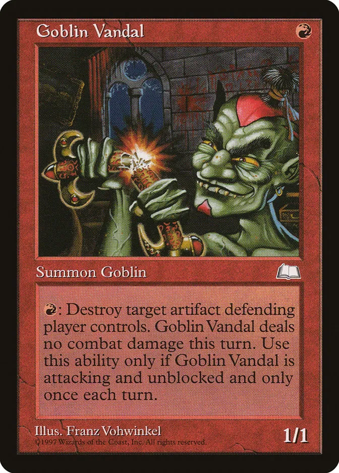 1997 Weatherlight Goblin Vandal common #105 common card image