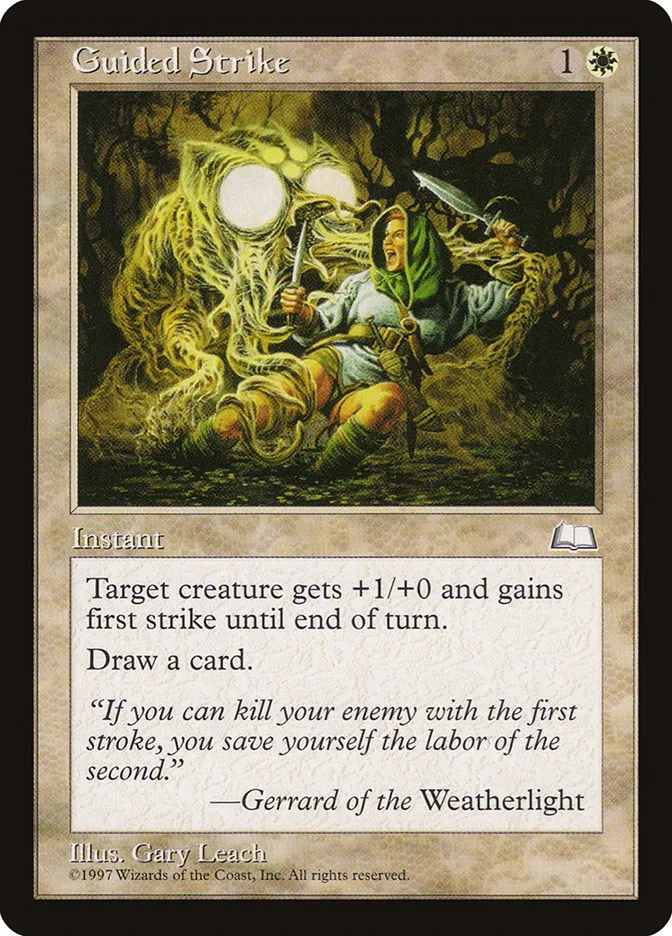 1997 Weatherlight Guided Strike common #16 common card image