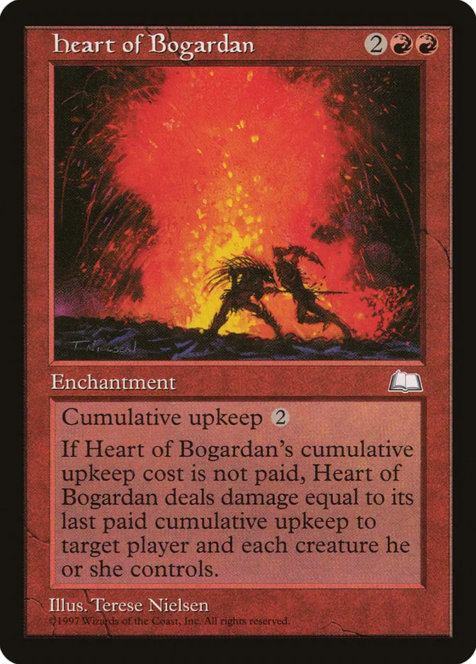 1997 Weatherlight Heart of Bogardan rare #106 rare card image