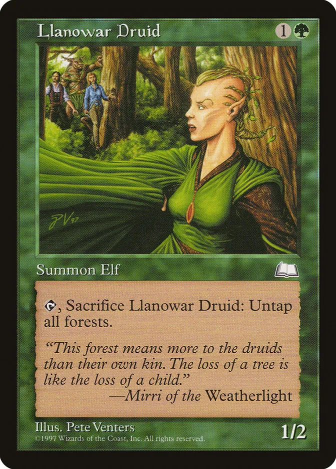 1997 Weatherlight Llanowar Druid common #133 common card image
